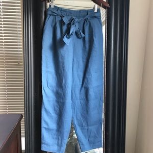 Not Perfect Linen boyfriend pant, indigo S/M